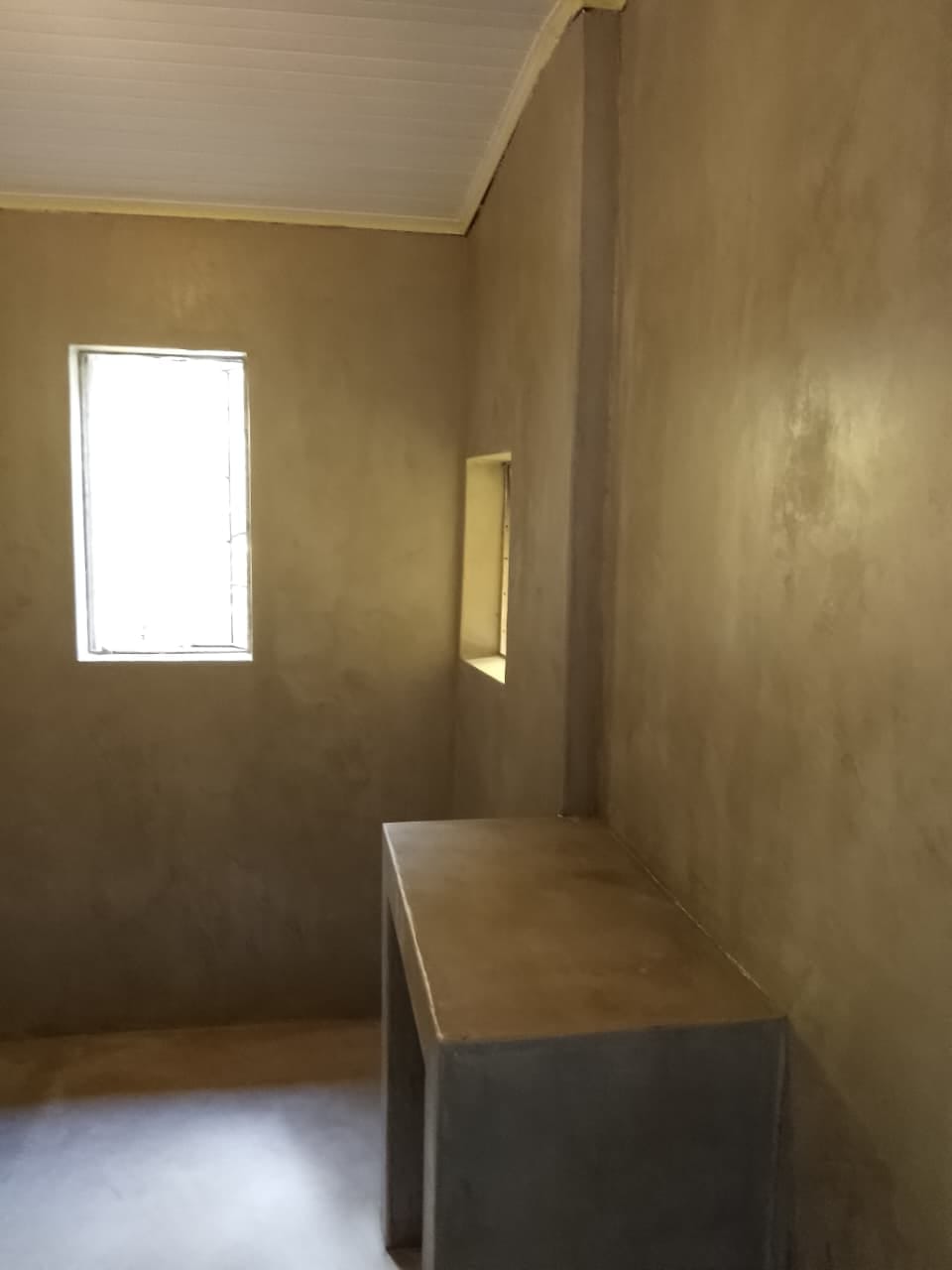 Project photo showing a wall finish beside a window